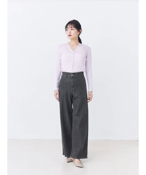 TONAL(トーナル)の「【SOMETHING】LACE UP WIDE(デニムパンツ・レディース・ブラウン/ブラック・SMALL/X-SMALL)」の7枚目の写真