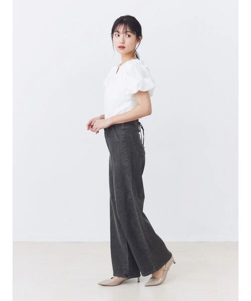 TONAL(トーナル)の「【SOMETHING】LACE UP WIDE(デニムパンツ・レディース・ブラウン/ブラック・SMALL/X-SMALL)」の8枚目の写真
