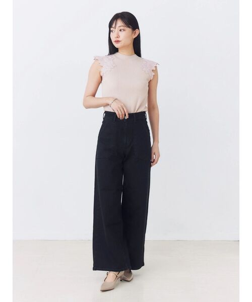 TONAL(トーナル)の「【SOMETHING】LACE UP WIDE(デニムパンツ・レディース・ブラウン/ブラック・SMALL/X-SMALL)」の9枚目の写真