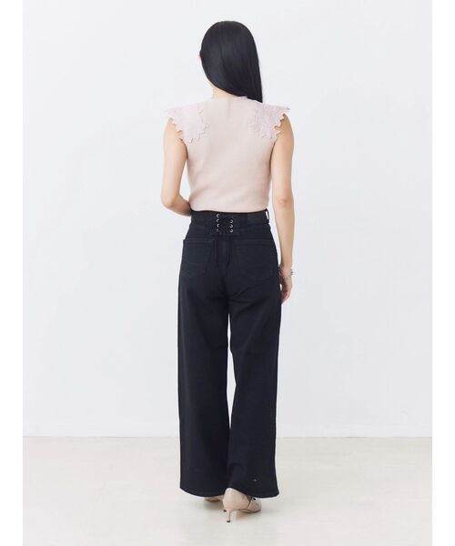 TONAL(トーナル)の「【SOMETHING】LACE UP WIDE(デニムパンツ・レディース・ブラウン/ブラック・SMALL/X-SMALL)」の12枚目の写真