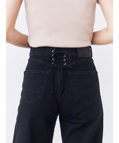 TONAL(トーナル)の「【SOMETHING】LACE UP WIDE(デニムパンツ・レディース・ブラウン/ブラック・SMALL/X-SMALL)」の14枚目の写真