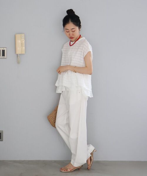 le.coeur blanc(ルクールブラン)の「シアーチェックペプラムブラウス(シャツ/ブラウス・レディース・オフホワイト/ブラック・38)」の11枚目の写真