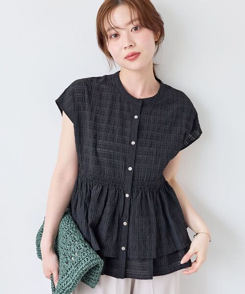 le.coeur blanc(ルクールブラン)の「シアーチェックペプラムブラウス(シャツ/ブラウス・レディース・オフホワイト/ブラック・38)」の15枚目の写真