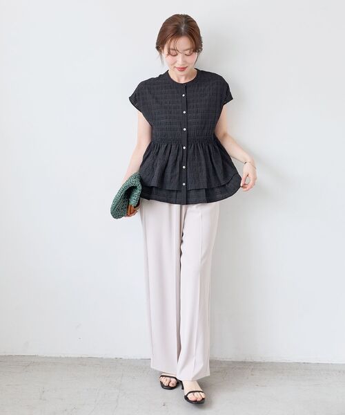 le.coeur blanc(ルクールブラン)の「シアーチェックペプラムブラウス(シャツ/ブラウス・レディース・オフホワイト/ブラック・38)」の19枚目の写真