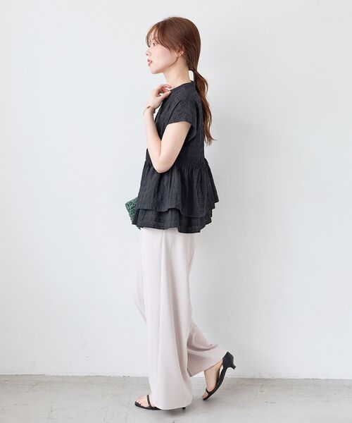 le.coeur blanc(ルクールブラン)の「シアーチェックペプラムブラウス(シャツ/ブラウス・レディース・オフホワイト/ブラック・38)」の21枚目の写真