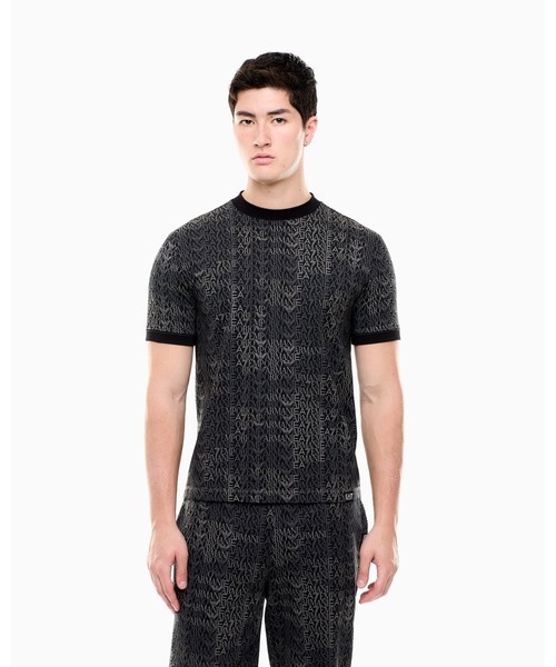EMPORIO ARMANI EA7(エンポリオアルマーニイーエーセブン)の「<オンライン限定>【エンポリオ アルマーニ EA7】モノグラム コットンTシャツ Logo Series(Tシャツ/カットソー・メンズ・ブラック系その他・X-SMALL/X-LARGE/SMALL/MEDIUM/LARGE/XX-LARGE)」の1枚目の写真