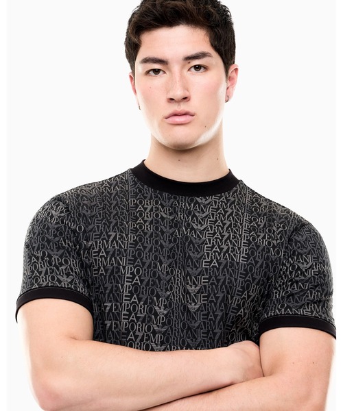 EMPORIO ARMANI EA7(エンポリオアルマーニイーエーセブン)の「<オンライン限定>【エンポリオ アルマーニ EA7】モノグラム コットンTシャツ Logo Series(Tシャツ/カットソー・メンズ・ブラック系その他・X-SMALL/X-LARGE/SMALL/MEDIUM/LARGE/XX-LARGE)」の3枚目の写真