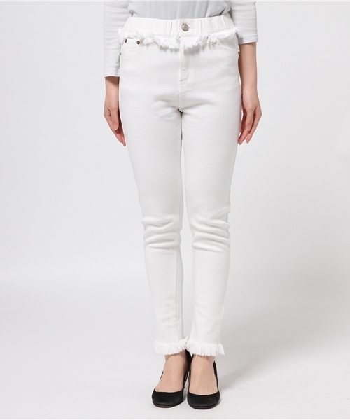 Omekashi（オメカシ）の「【Omekashi】フリンジスキニーパンツ（その他パンツ・レディース・ブラック/ホワイト/ピンク/ミント・1/2）」の11枚目の写真