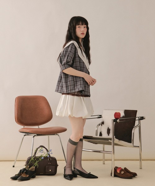 loin nuit(ロワンニュイ)の「sailor collar lace jacket / セーラーカラーレースジャケット(テーラードジャケット・レディース・ピンク/グレー/ネイビー・FREE)」の15枚目の写真