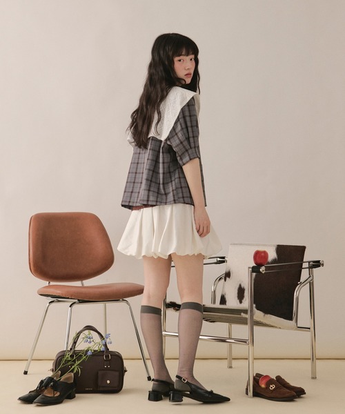 loin nuit(ロワンニュイ)の「sailor collar lace jacket / セーラーカラーレースジャケット(テーラードジャケット・レディース・ピンク/グレー/ネイビー・FREE)」の16枚目の写真