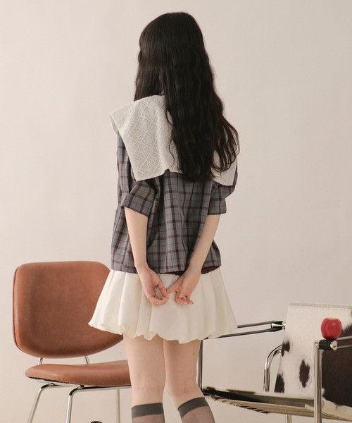 loin nuit(ロワンニュイ)の「sailor collar lace jacket / セーラーカラーレースジャケット(テーラードジャケット・レディース・ピンク/グレー/ネイビー・FREE)」の21枚目の写真
