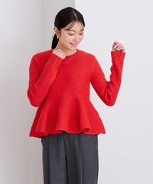 美シルエットペプラムニット