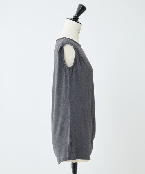 STUDIOUS（ステュディオス）の「【determ/デターム】《STUDIOUS別注》collagen no sleeve tops/コラーゲンノースリーブトップス（タンクトップ・レディース・ダークグレー/ホワイト/ブラック・S/XS）」の16枚目の写真