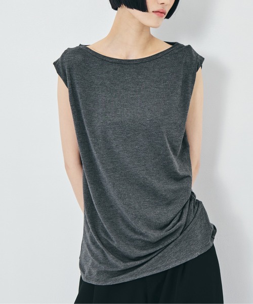 STUDIOUS(ステュディオス)の「【determ/デターム】《STUDIOUS別注》collagen no sleeve tops/コラーゲンノースリーブトップス(タンクトップ・レディース・ダークグレー/ホワイト/ブラック・S/XS)」の3枚目の写真