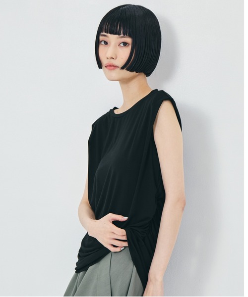 STUDIOUS(ステュディオス)の「【determ/デターム】《STUDIOUS別注》collagen no sleeve tops/コラーゲンノースリーブトップス(タンクトップ・レディース・ダークグレー/ホワイト/ブラック・S/XS)」の2枚目の写真