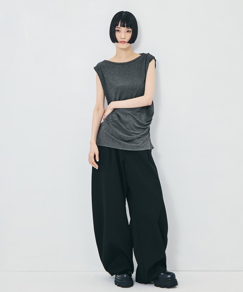 STUDIOUS(ステュディオス)の「【determ/デターム】《STUDIOUS別注》collagen no sleeve tops/コラーゲンノースリーブトップス(タンクトップ・レディース・ダークグレー/ホワイト/ブラック・S/XS)」の21枚目の写真