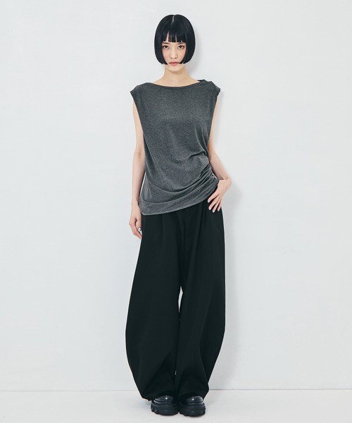 STUDIOUS(ステュディオス)の「【determ/デターム】《STUDIOUS別注》collagen no sleeve tops/コラーゲンノースリーブトップス(タンクトップ・レディース・ダークグレー/ホワイト/ブラック・S/XS)」の20枚目の写真
