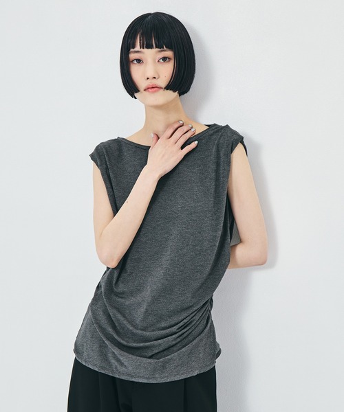 STUDIOUS(ステュディオス)の「【determ/デターム】《STUDIOUS別注》collagen no sleeve tops/コラーゲンノースリーブトップス(タンクトップ・レディース・ダークグレー/ホワイト/ブラック・S/XS)」の19枚目の写真