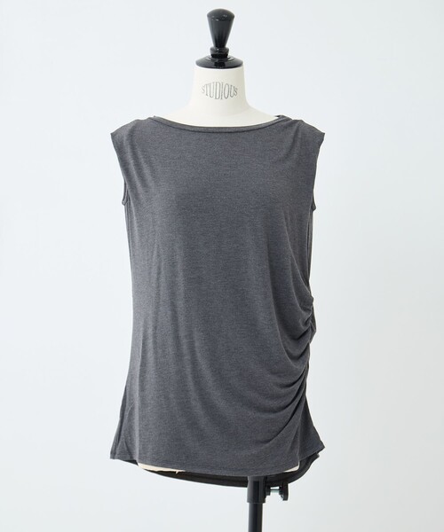 STUDIOUS(ステュディオス)の「【determ/デターム】《STUDIOUS別注》collagen no sleeve tops/コラーゲンノースリーブトップス(タンクトップ・レディース・ダークグレー/ホワイト/ブラック・S/XS)」の17枚目の写真