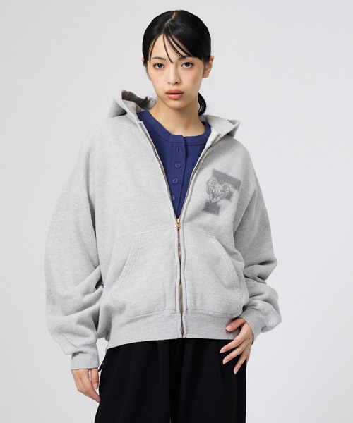 REMI RELIEF(レミレリーフ)の「【REMI RELIEF / レミレリーフ】SP加工 / AFA ジップアップパーカー/ユニセックス(パーカー・メンズ・チャコールグレー/グレー・M/L)」の14枚目の写真