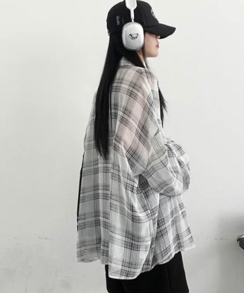 semplice（センプリチェ）の「シャツ【韓国ファッション】（シャツ/ブラウス・レディース・ホワイト/ブラック・F）」の4枚目の写真