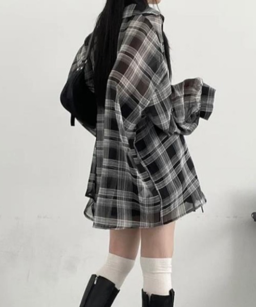 semplice（センプリチェ）の「シャツ【韓国ファッション】（シャツ/ブラウス・レディース・ホワイト/ブラック・F）」の8枚目の写真