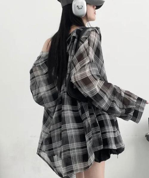 semplice（センプリチェ）の「シャツ【韓国ファッション】（シャツ/ブラウス・レディース・ホワイト/ブラック・F）」の11枚目の写真