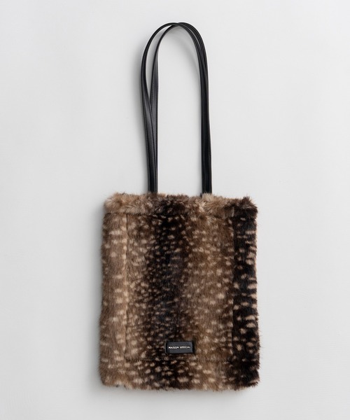 MAISON SPECIAL(メゾンスペシャル)の「MS Basic Fur Tote Bag/MSベーシックファートートバッグ(トートバッグ・レディース・ブラック/ベージュ/マルチ・FREE)」の1枚目の写真