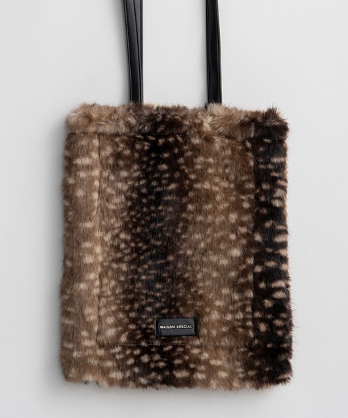 MAISON SPECIAL(メゾンスペシャル)の「MS Basic Fur Tote Bag/MSベーシックファートートバッグ(トートバッグ・レディース・ブラック/ベージュ/マルチ・FREE)」の8枚目の写真