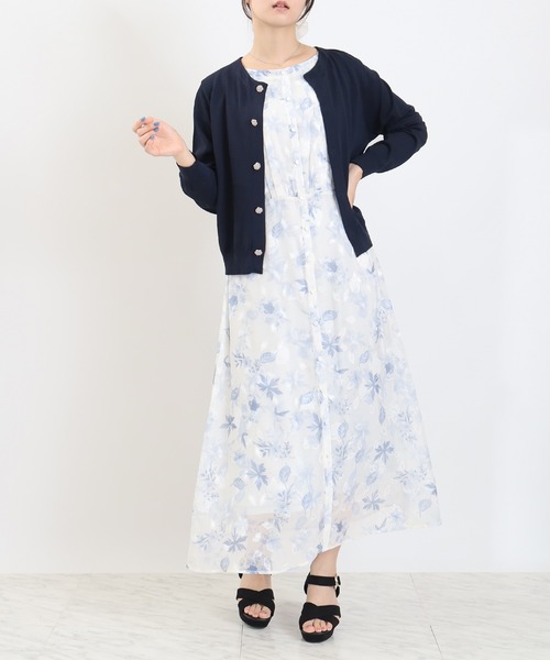 ASTORIA ODIER（アストリアオディール）の「パールビジューボタン長袖カーディガン(UVカット/冷房対策/ウォッシャブル)（カーディガン/ボレロ・レディース・ネイビー/ワイン/ブラウン/ブラック・MEDIUM/LARGE）」の19枚目の写真