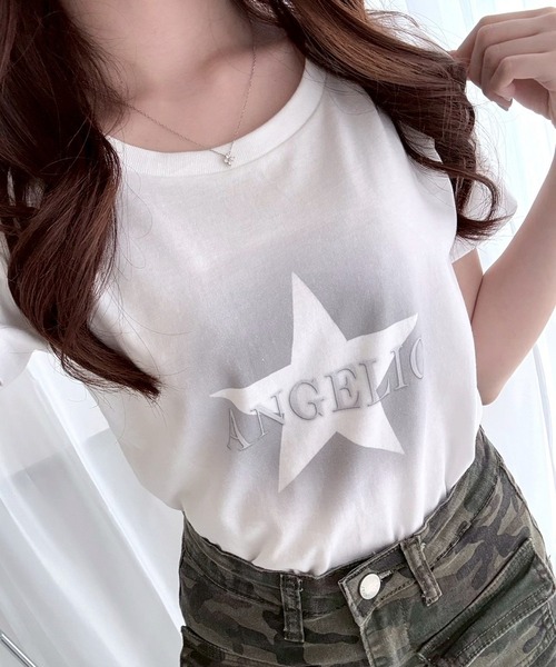 fiere（フィエール）の「スターグラフィックショート丈半袖Tシャツ（Tシャツ/カットソー・レディース・ホワイト・WM）」の4枚目の写真