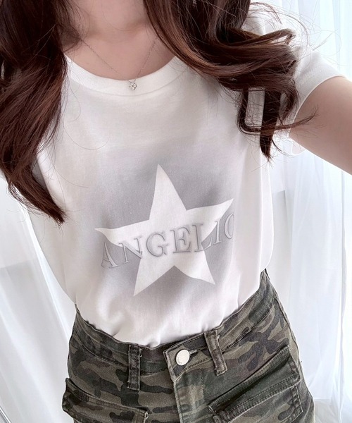 fiere（フィエール）の「スターグラフィックショート丈半袖Tシャツ（Tシャツ/カットソー・レディース・ホワイト・WM）」の5枚目の写真