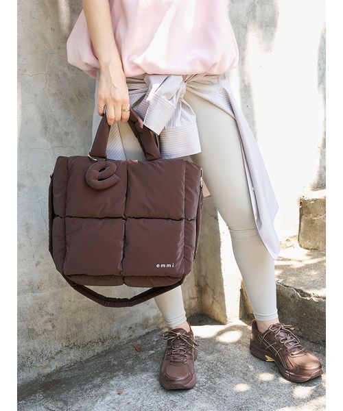 emmi(エミ)の「ecoパデットミニショルダーバッグ(ショルダーバッグ・レディース・アイボリー/イエロー/ブラウン・F)」の1枚目の写真