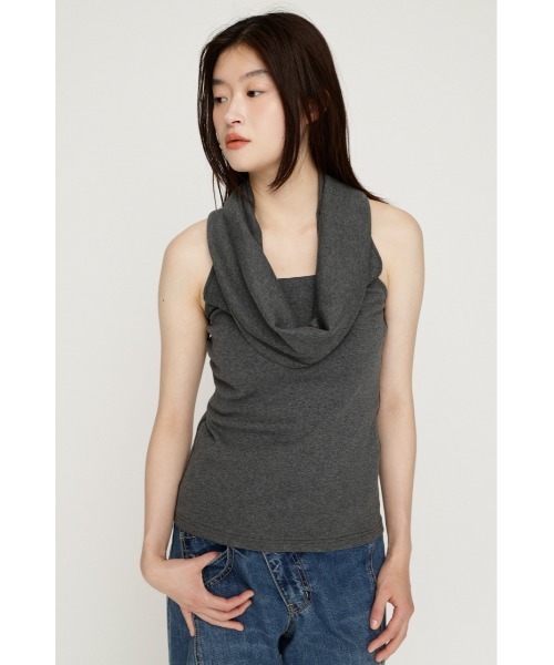 SLY(スライ)の「MANY WAY CUT TOPS メニーウェイカットトップス 夏服 秋服(Tシャツ/カットソー・レディース・ネイビー/ボルドー/ブラック/チャコールグレー・FREE)」の10枚目の写真