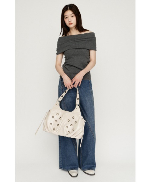 SLY(スライ)の「MANY WAY CUT TOPS メニーウェイカットトップス 夏服 秋服(Tシャツ/カットソー・レディース・ネイビー/ボルドー/ブラック/チャコールグレー・FREE)」の11枚目の写真