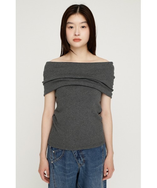 SLY(スライ)の「MANY WAY CUT TOPS メニーウェイカットトップス 夏服 秋服(Tシャツ/カットソー・レディース・ネイビー/ボルドー/ブラック/チャコールグレー・FREE)」の15枚目の写真