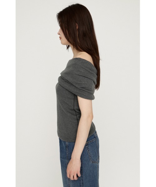 SLY(スライ)の「MANY WAY CUT TOPS メニーウェイカットトップス 夏服 秋服(Tシャツ/カットソー・レディース・ネイビー/ボルドー/ブラック/チャコールグレー・FREE)」の16枚目の写真