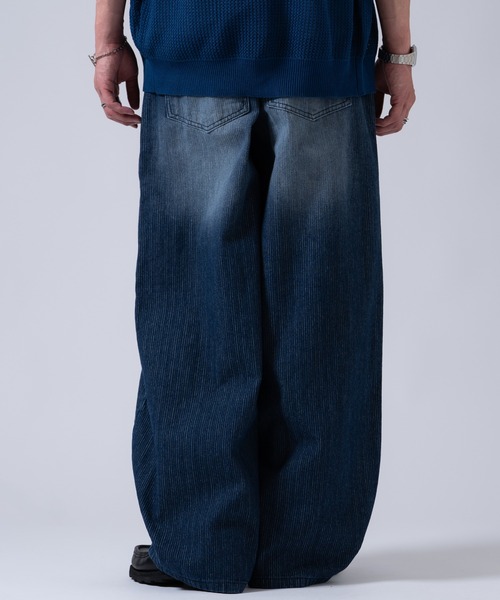 OXA（オグザ）の「ストライプデニムパンツ（デニムパンツ・メンズ・ネイビー・LARGE/MEDIUM）」の9枚目の写真