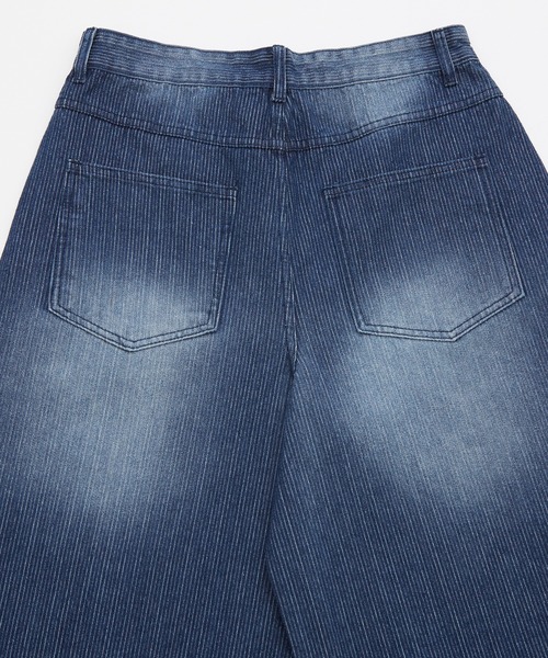 OXA（オグザ）の「ストライプデニムパンツ（デニムパンツ・メンズ・ネイビー・LARGE/MEDIUM）」の2枚目の写真