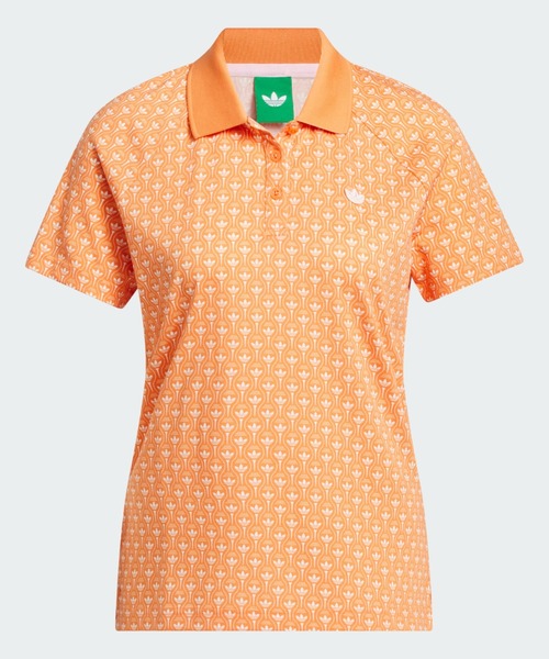 adidas（アディダス）の「オリジナルス オールオーバー トレフォイル ポロシャツ【adidas Golf/アディダスゴルフ】（ポロシャツ・レディース・オレンジ・LARGE/MEDIUM/SMALL/X-LARGE/X-SMALL）」の6枚目の写真