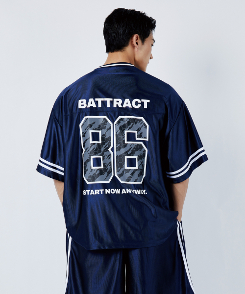BATTRACT（バトラクト）の「カモグラフィック86トラックラインラグビージャージ[NAVY]（Tシャツ/カットソー・メンズ・ブラック・1/2）」の2枚目の写真