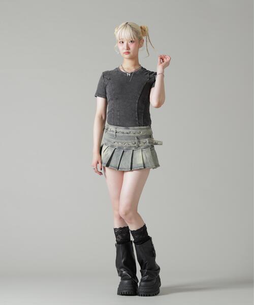 L.H.P(エルエイチピー)の「MAVYTH/メヴィス/PATTERN SS TOPS(Tシャツ/カットソー・レディース・チャコールグレー・F)」の6枚目の写真