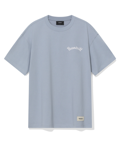 BEENTRILL(ビントリル)の「カシーブロゴバックタイポグラフィックオーバーサイズ半袖Tシャツ(スカイブルー)(Tシャツ/カットソー・レディース・その他・MEDIUM/LARGE/X-LARGE/SMALL)」の3枚目の写真