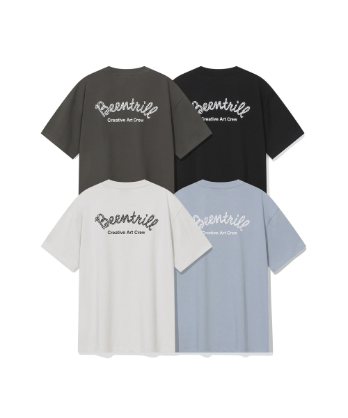 BEENTRILL(ビントリル)の「カシーブロゴバックタイポグラフィックオーバーサイズ半袖Tシャツ(スカイブルー)(Tシャツ/カットソー・レディース・その他・MEDIUM/LARGE/X-LARGE/SMALL)」の5枚目の写真