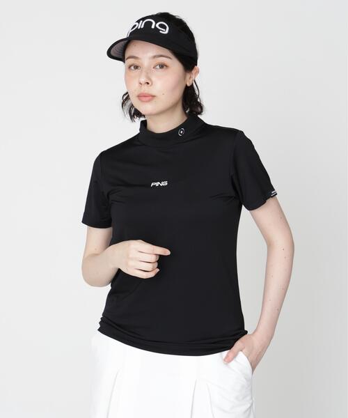 PING(ピン)の「【PING APPAREL】ナイロンサッカー半袖ハイネックシャツ (LADIES)(Tシャツ/カットソー・レディース・ブラック/ホワイト/グレー・S/L/M/LL)」の4枚目の写真