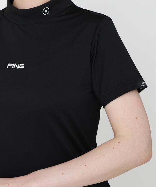 PING(ピン)の「【PING APPAREL】ナイロンサッカー半袖ハイネックシャツ (LADIES)(Tシャツ/カットソー・レディース・ブラック/ホワイト/グレー・S/L/M/LL)」の9枚目の写真