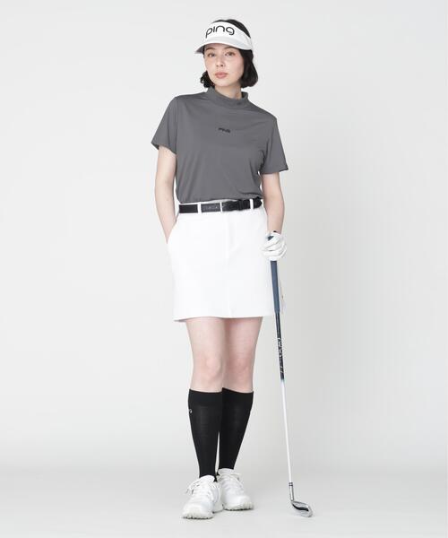PING(ピン)の「【PING APPAREL】ナイロンサッカー半袖ハイネックシャツ (LADIES)(Tシャツ/カットソー・レディース・ブラック/ホワイト/グレー・S/L/M/LL)」の16枚目の写真