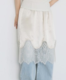 【cheriella】サテンレースミディスカート　SATIN LACE MIDI SKIRT