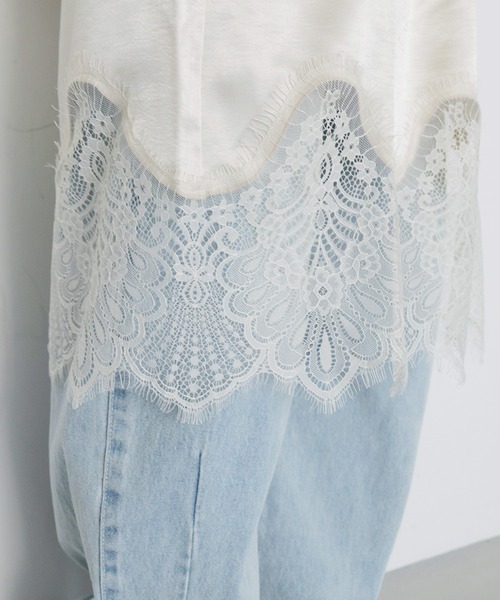 cheriella(シェリエラ)の「【cheriella】サテンレースミディスカート SATIN LACE MIDI SKIRT(スカート・レディース・ブラック/アイボリー・FREE)」の15枚目の写真