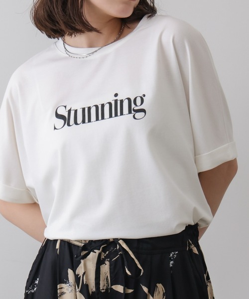 Bou Jeloud(ブージュルード)の「クリアクールロゴTシャツ(Tシャツ/カットソー・レディース・オフホワイト/オレンジ/チャコールグレー・FREE)」の2枚目の写真